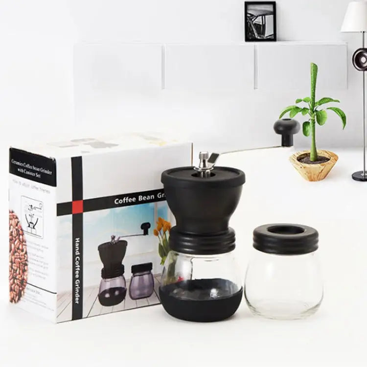 Portable Conical Burr Mill Manual Spice Herbs Hand Grinding Machine Coffee Bean Grinder with Seal Pot With Seal Pot