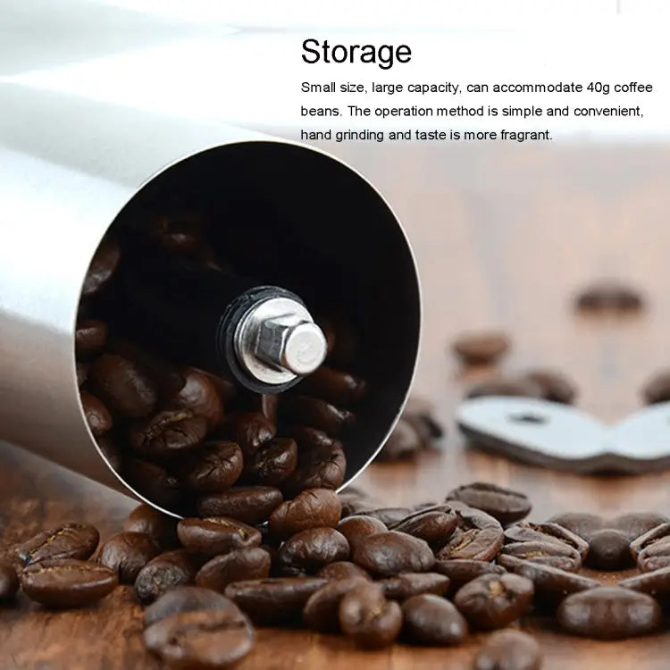 Portable Conical Burr Mill Manual Stainless Steel Hand Crank Coffee Bean Grinder Capacity: 40g Stainless Steel