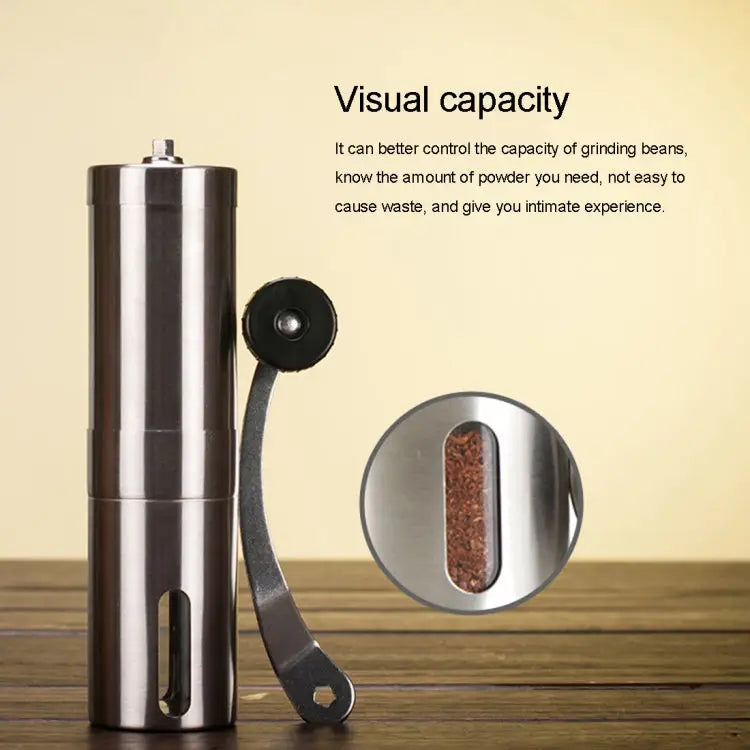Portable Conical Burr Mill Manual Stainless Steel Hand Crank Coffee Bean Grinder Capacity: 40g Stainless Steel