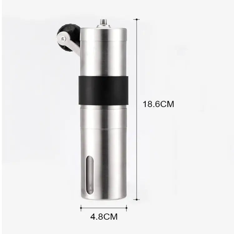 Portable Conical Burr Mill Manual Stainless Steel Hand Crank Coffee Bean Grinder with Silicone Ring Capacity: 40g