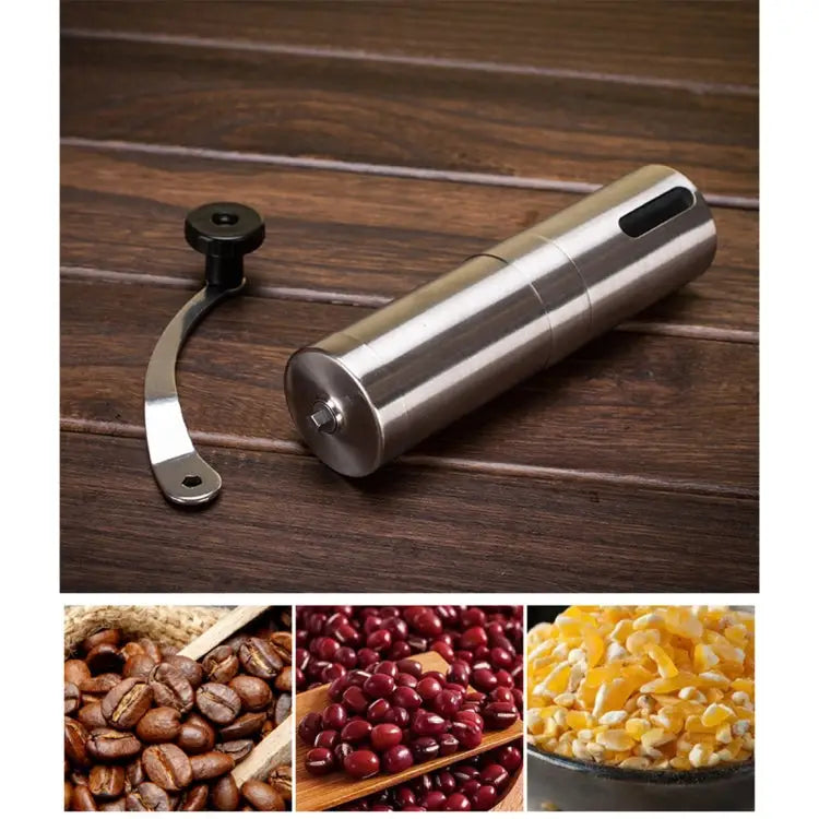 Portable Conical Burr Mill Manual Stainless Steel Hand Crank Coffee Bean Grinder Capacity: 40g Stainless Steel