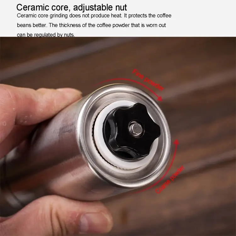 Portable Conical Burr Mill Manual Stainless Steel Hand Crank Coffee Bean Grinder Capacity: 40g Stainless Steel
