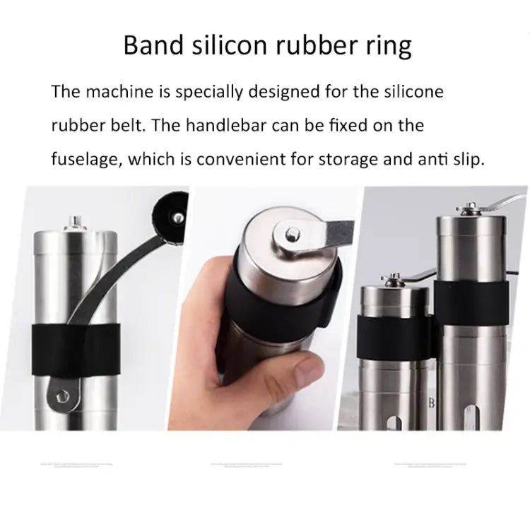 Portable Conical Burr Mill Manual Stainless Steel Hand Crank Coffee Bean Grinder Capacity: 30g Capacity: 30g