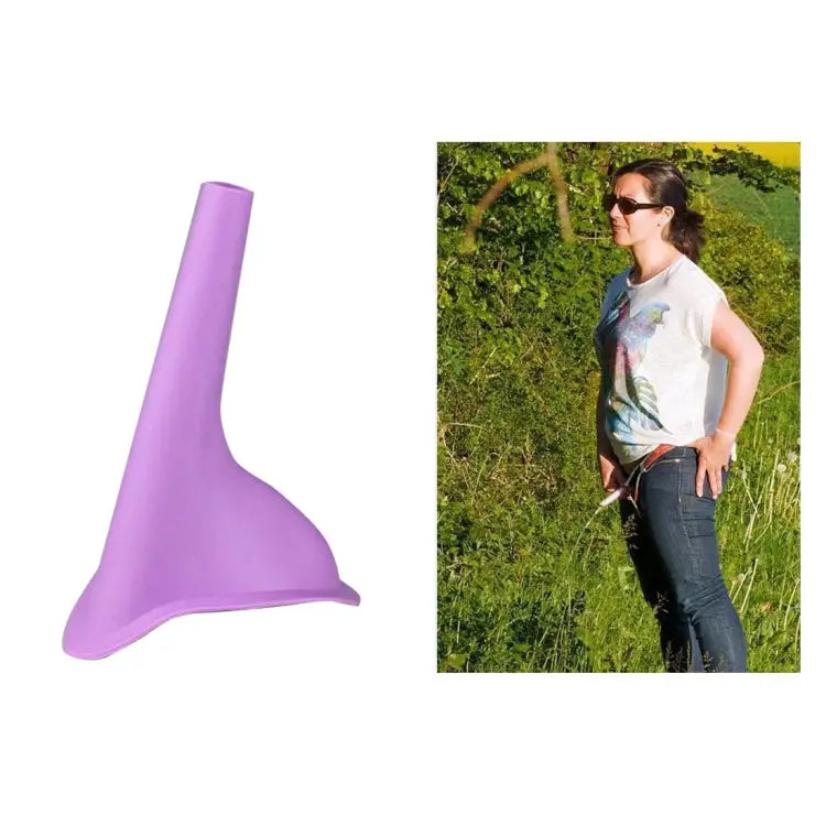 Portable Female Women Urinal Urination Toilet Silicone Urine Pee Device Funnel Camping Travel Random Color Delivery