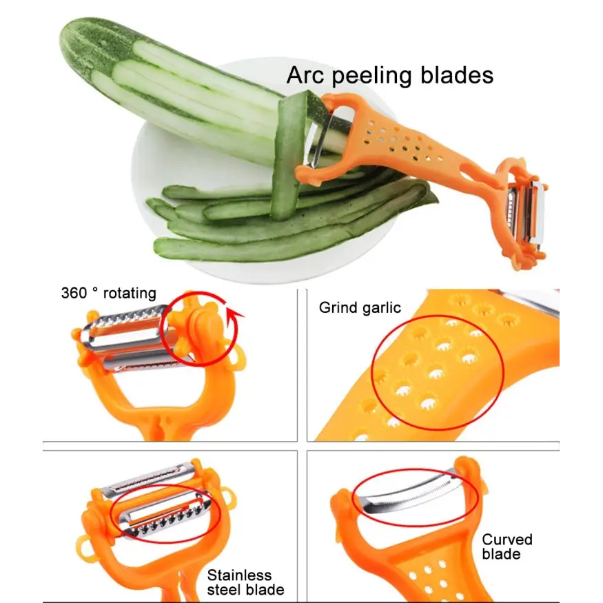 Portable Fruits and Vegetables Peeler Apple Cucumber Potato Skinner Vegetable Cutter(Orange) - Vegetable Cutter(Orange)