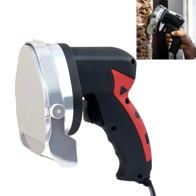 Portable Meat Slicer Electric Meat Cutter Turkish Barbecue Slicer EU Plug Black Red - Black Red