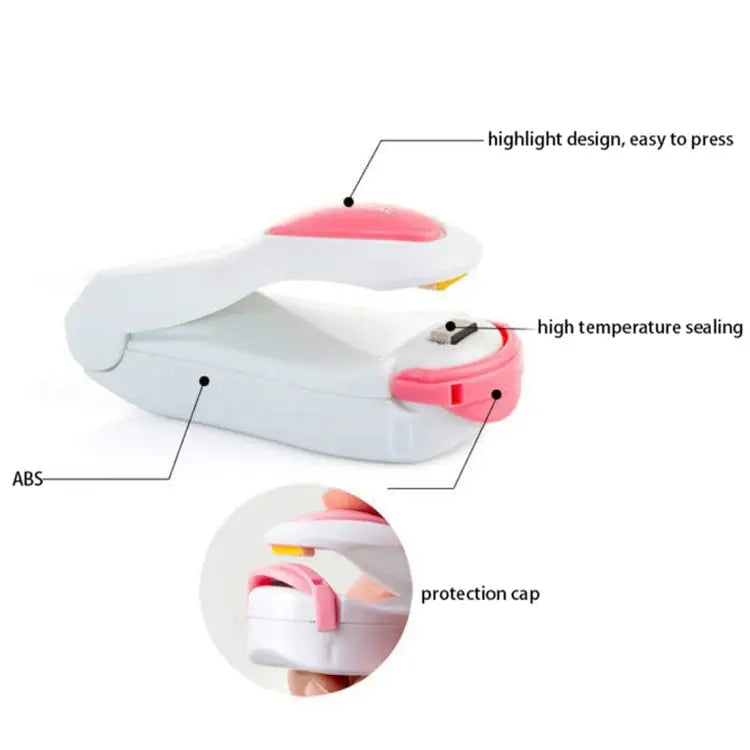 Portable Mini Heat Sealing Machine Impulse Sealer Seal Packing Plastic Bag Sealing Clamp Random Color Delivery Heat