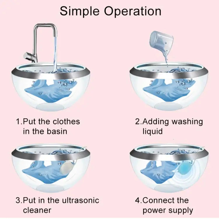 Portable Mini Ultrasonic Washing Machine Cleaner for Clothing / Vegetable / Fruit Water Drop Style - Water Drop Style