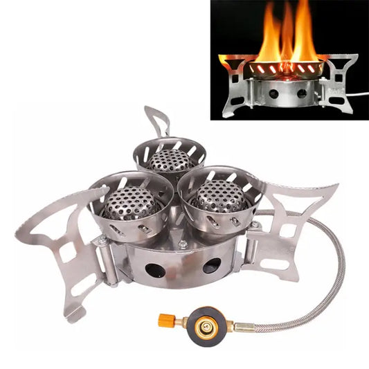 Portable Outdoor Split Type 11000W Backpack Three Core Furnace Anti-Blast Stove Cooking Tools Three Core - Three Core