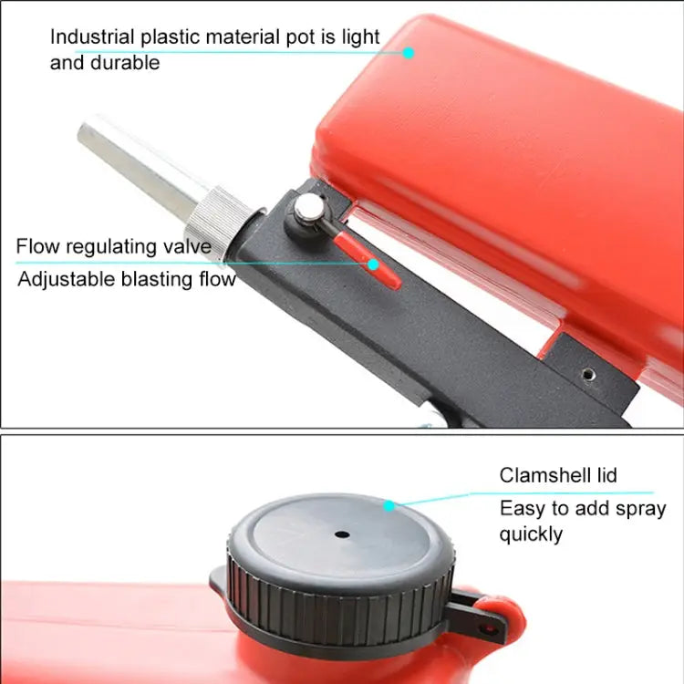 Portable Red Gravitational Sandblasting Machine Mini Rust-proof Sandblaster Red - Red