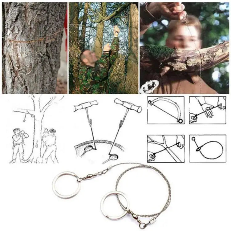 Portable Stainless Steel Wire Outdoor Survival Self Defense Chainsaws Hand Saw Fret Tool Hand Saw (Silver) - Hand Saw