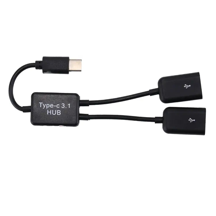 Portable USB-C / Type-C Male to Dual USB Ports Female HUB Adapter for Macbook PC Laptop Tablet Smartphone 2 Ports USB