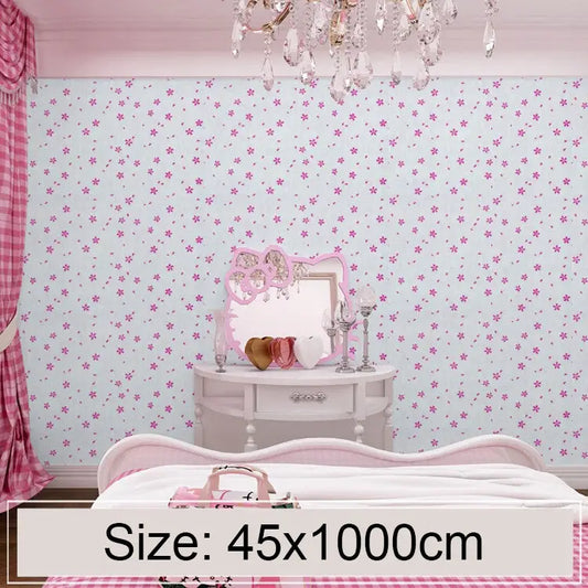Powder Cherry Blossom Creative 3D Stone Brick Decoration Wallpaper Stickers Bedroom Living Room Wall Waterproof