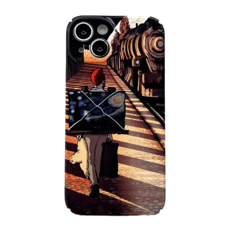 Precise Hole Glossy PC Phone Case For iPhone 14 For iPhone 14 Plus For iPhone 14 Pro - For iPhone 14 Plus / Train