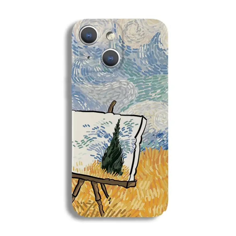 Precise Hole Oil Painting Pattern PC Phone Case For iPhone 15 Plus For iPhone 15 - For iPhone 15 Plus / Landscape
