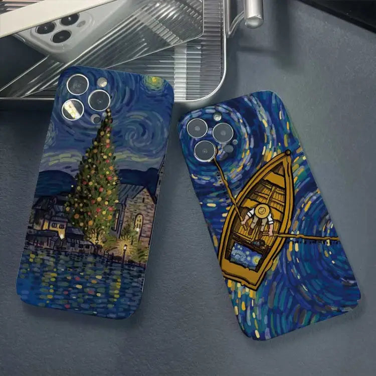 Precise Hole Oil Painting Pattern PC Phone Case For iPhone XS Max For iPhone 8 Plus / 7 Plus - Apple Accessories