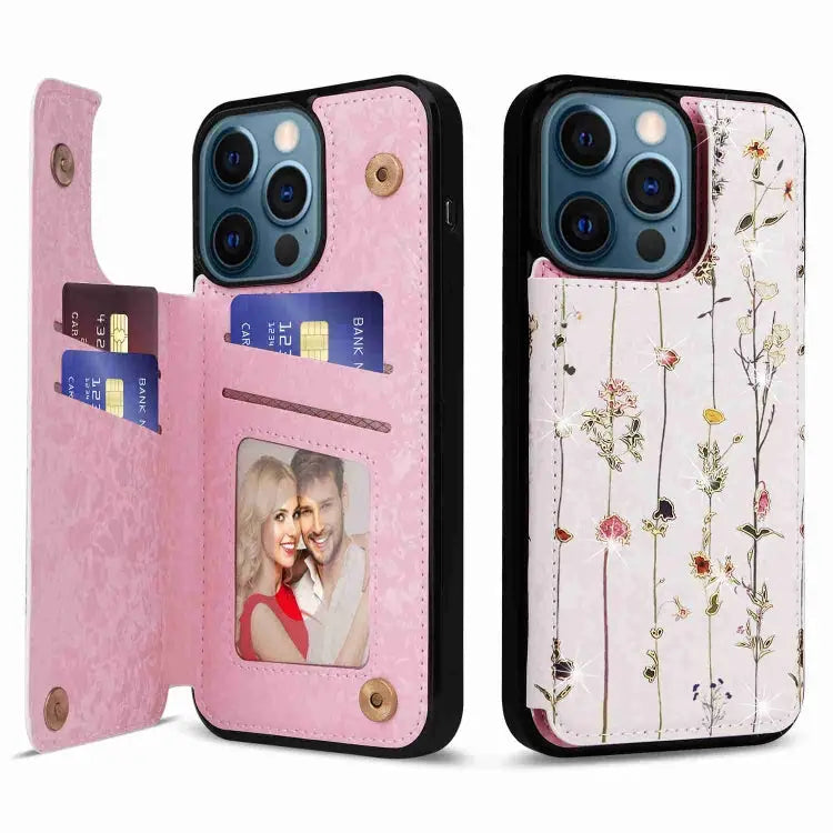 Printed Double Buckle RFID Anti-theft Phone Case For iPhone 12 Pro Max For iPhone 11 Pro Max For iPhone 11 For iPhone