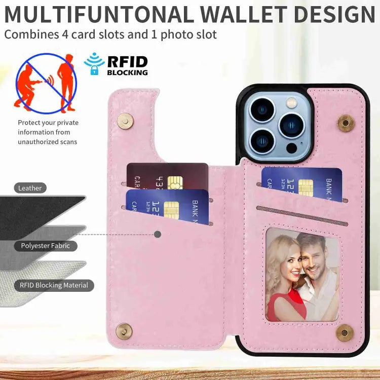 Printed Double Buckle RFID Anti-theft Phone Case For iPhone 12 Pro Max For iPhone 11 Pro Max For iPhone 11 For iPhone