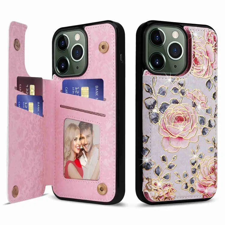 Printed Double Buckle RFID Anti-theft Phone Case For iPhone 12 Pro Max For iPhone 11 Pro Max For iPhone 11 For iPhone