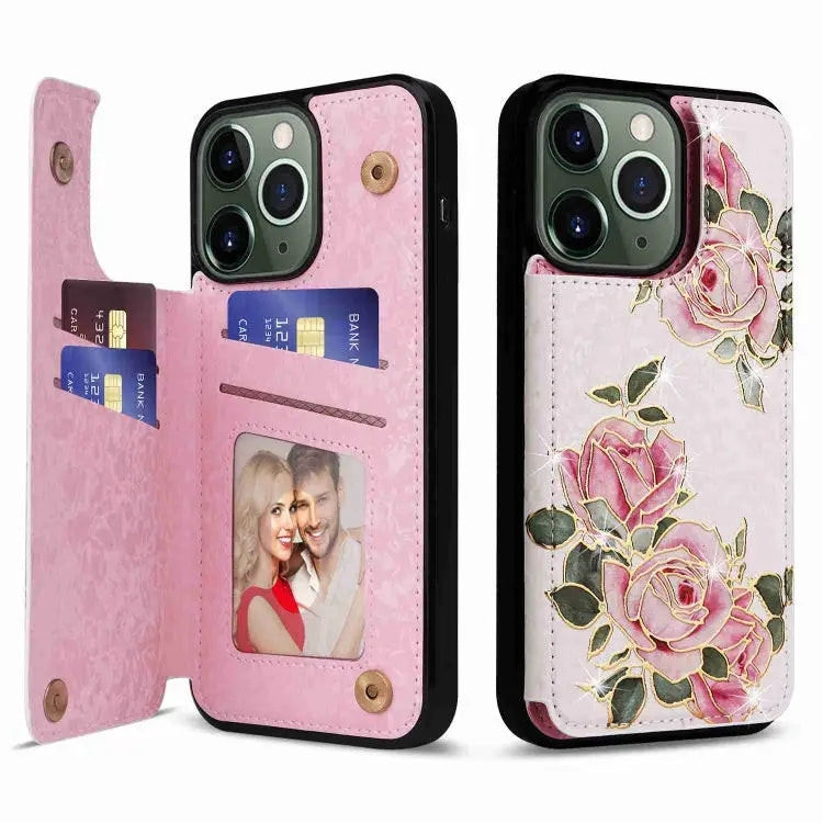 Printed Double Buckle RFID Anti-theft Phone Case For iPhone 12 Pro Max For iPhone 11 Pro Max For iPhone 11 For iPhone