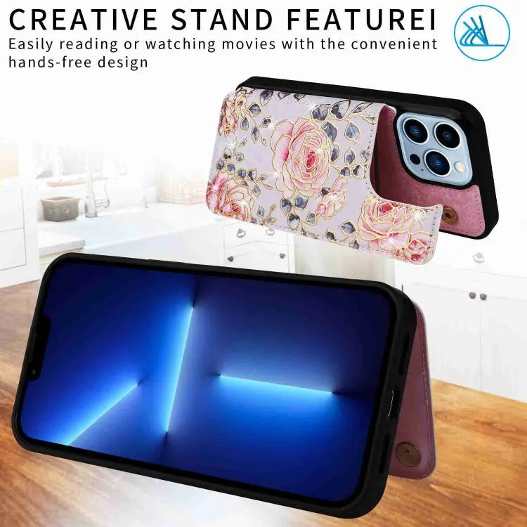 Printed Double Buckle RFID Anti-theft Phone Case For iPhone 12 Pro Max For iPhone 11 Pro Max For iPhone 11 For iPhone