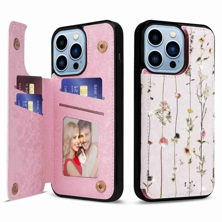 Printed Double Buckle RFID Anti-theft Phone Case For iPhone 12 Pro Max For iPhone 11 Pro Max For iPhone 11 For iPhone