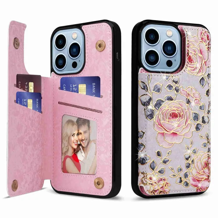 Printed Double Buckle RFID Anti-theft Phone Case For iPhone 12 Pro Max For iPhone 11 Pro Max For iPhone 11 For iPhone