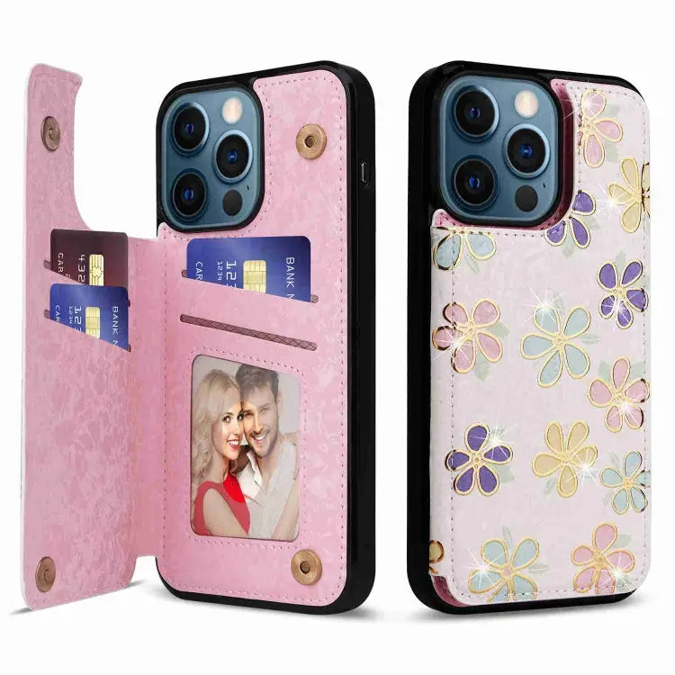 Printed Double Buckle RFID Anti-theft Phone Case For iPhone 12 Pro Max For iPhone 11 Pro Max For iPhone 11 For iPhone