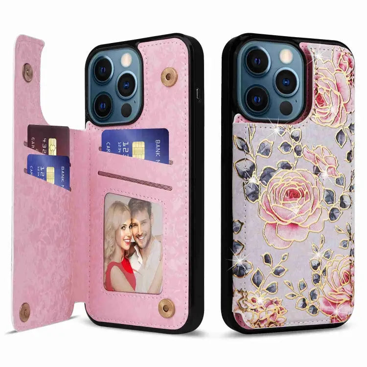 Printed Double Buckle RFID Anti-theft Phone Case For iPhone 12 Pro Max For iPhone 11 Pro Max For iPhone 11 For iPhone