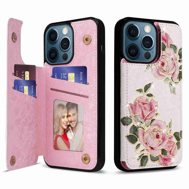 Printed Double Buckle RFID Anti-theft Phone Case For iPhone 12 Pro Max For iPhone 11 Pro Max For iPhone 11 For iPhone