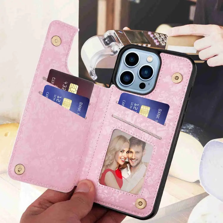 Printed Double Buckle RFID Anti-theft Phone Case For iPhone 12 Pro Max For iPhone 11 Pro Max For iPhone 11 For iPhone