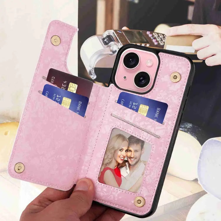 Printed Double Buckle RFID Anti-theft Phone Case For iPhone 14 Pro Max For iPhone SE 2022 / SE 2020 For iPhone 13 Pro