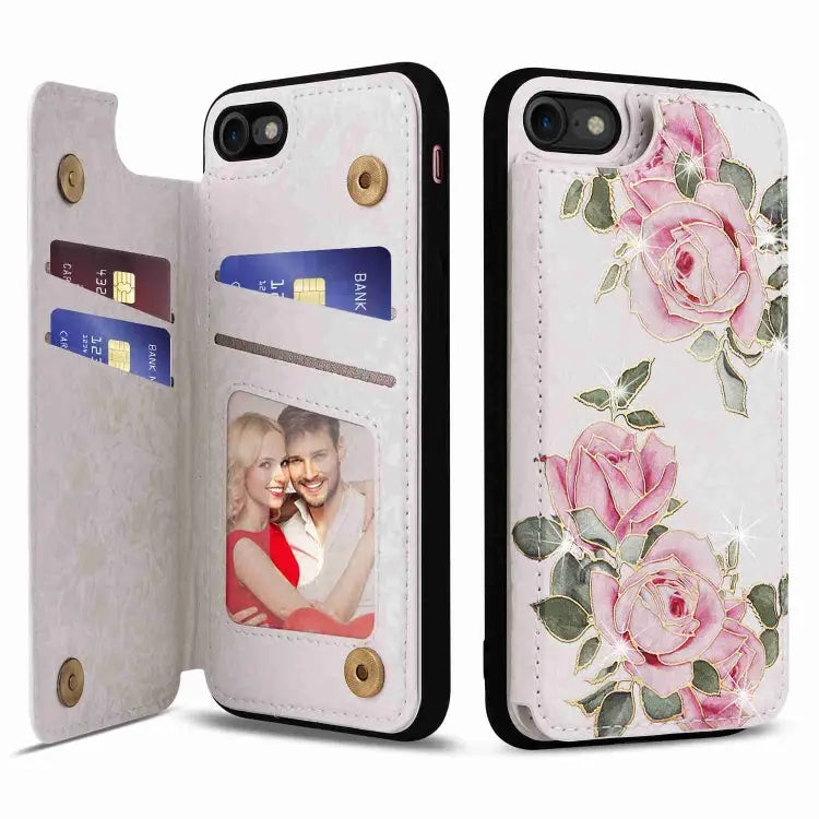 Printed Double Buckle RFID Anti-theft Phone Case For iPhone 14 Pro Max For iPhone SE 2022 / SE 2020 For iPhone 13 Pro