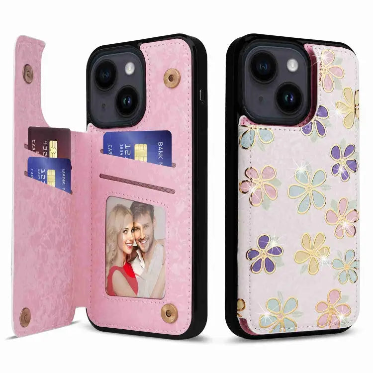 Printed Double Buckle RFID Anti-theft Phone Case For iPhone 14 Pro Max For iPhone SE 2022 / SE 2020 For iPhone 13 Pro