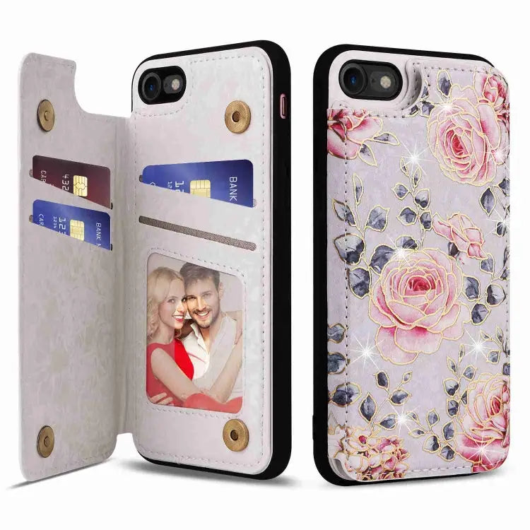 Printed Double Buckle RFID Anti-theft Phone Case For iPhone 14 Pro Max For iPhone SE 2022 / SE 2020 For iPhone 13 Pro