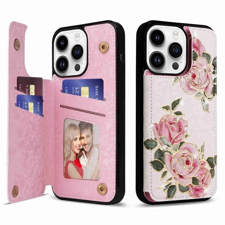 Printed Double Buckle RFID Anti-theft Phone Case For iPhone 14 Pro Max For iPhone SE 2022 / SE 2020 For iPhone 13 Pro