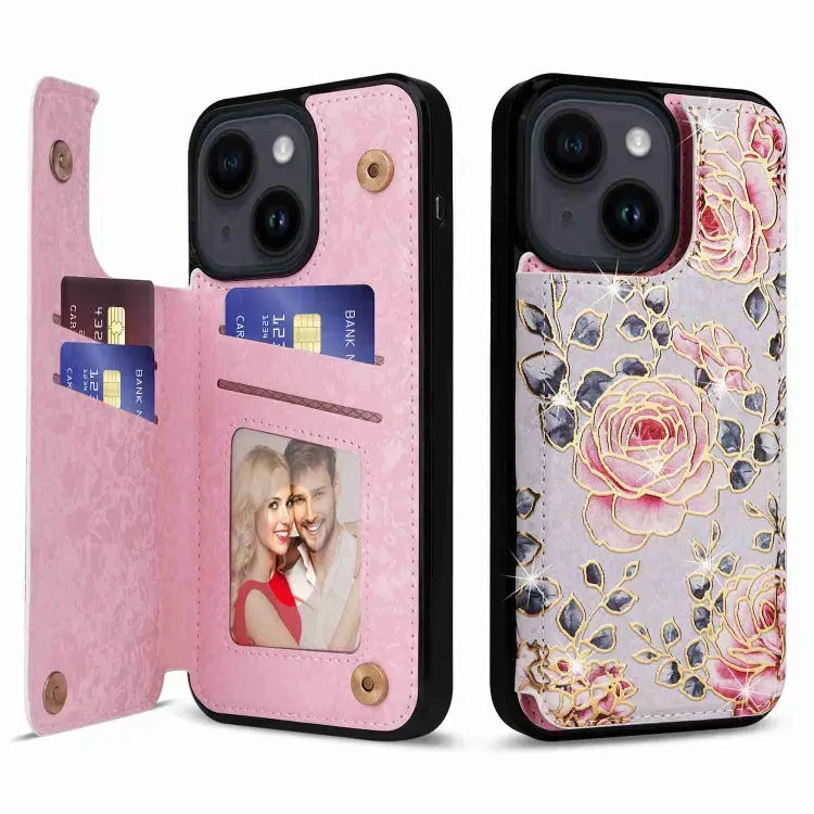 Printed Double Buckle RFID Anti-theft Phone Case For iPhone 14 Pro Max For iPhone SE 2022 / SE 2020 For iPhone 13 Pro