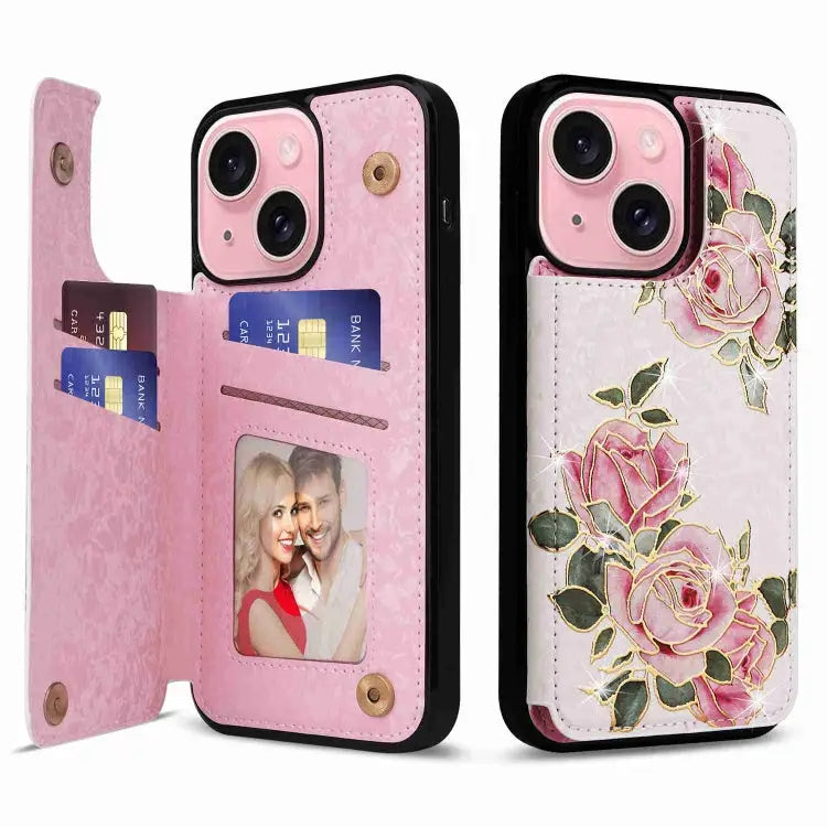 Printed Double Buckle RFID Anti-theft Phone Case For iPhone 14 Pro Max For iPhone SE 2022 / SE 2020 For iPhone 13 Pro