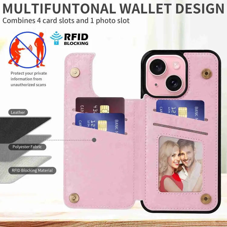 Printed Double Buckle RFID Anti-theft Phone Case For iPhone 14 Pro Max For iPhone SE 2022 / SE 2020 For iPhone 13 Pro