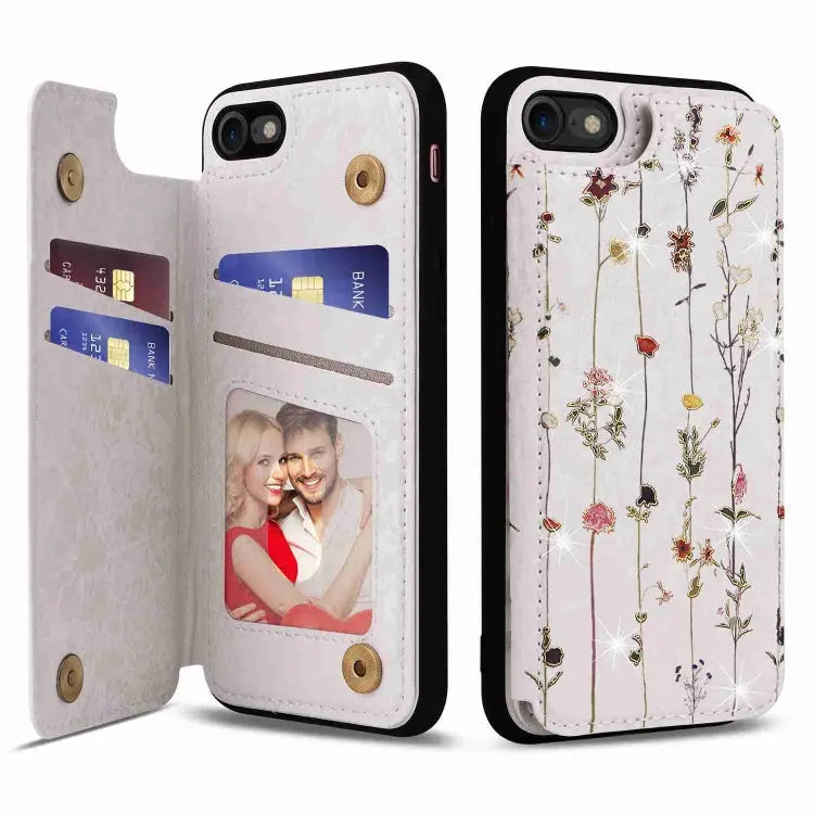 Printed Double Buckle RFID Anti-theft Phone Case For iPhone 14 Pro Max For iPhone SE 2022 / SE 2020 For iPhone 13 Pro