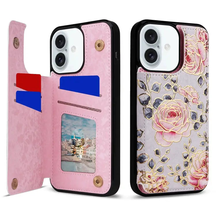 Printed Double Buckle RFID Anti-theft Phone Case For iPhone 15 Pro For iPhone 15 Plus For iPhone 15 For iPhone 14 Plus