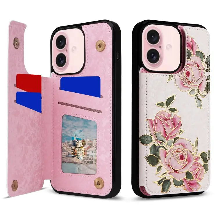Printed Double Buckle RFID Anti-theft Phone Case For iPhone 15 Pro For iPhone 15 Plus For iPhone 15 For iPhone 14 Plus