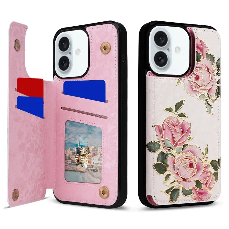 Printed Double Buckle RFID Anti-theft Phone Case For iPhone 15 Pro For iPhone 15 Plus For iPhone 15 For iPhone 14 Plus