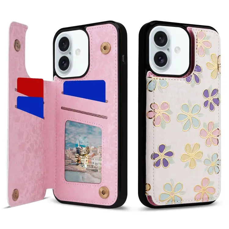 Printed Double Buckle RFID Anti-theft Phone Case For iPhone 15 Pro For iPhone 15 Plus For iPhone 15 For iPhone 14 Plus