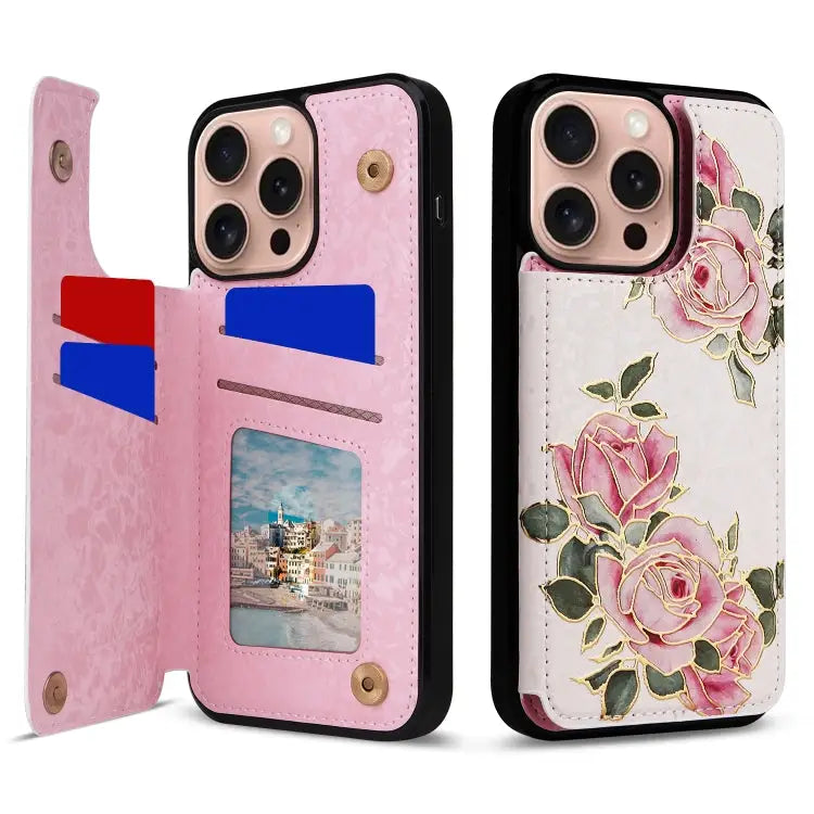 Printed Double Buckle RFID Anti-theft Phone Case For iPhone 15 Pro For iPhone 15 Plus For iPhone 15 For iPhone 14 Plus