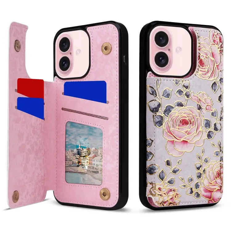 Printed Double Buckle RFID Anti-theft Phone Case For iPhone 15 Pro For iPhone 15 Plus For iPhone 15 For iPhone 14 Plus