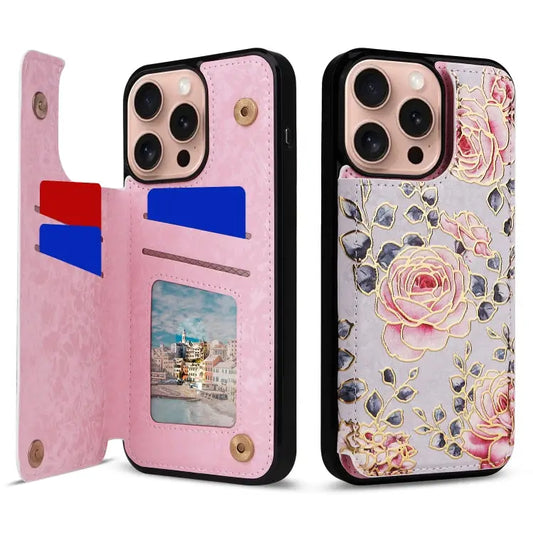 Printed Double Buckle RFID Anti-theft Phone Case For iPhone 15 Pro For iPhone 15 Plus For iPhone 15 For iPhone 14 Plus