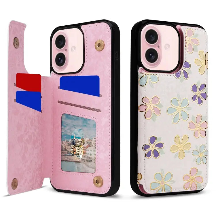 Printed Double Buckle RFID Anti-theft Phone Case For iPhone 15 Pro For iPhone 15 Plus For iPhone 15 For iPhone 14 Plus