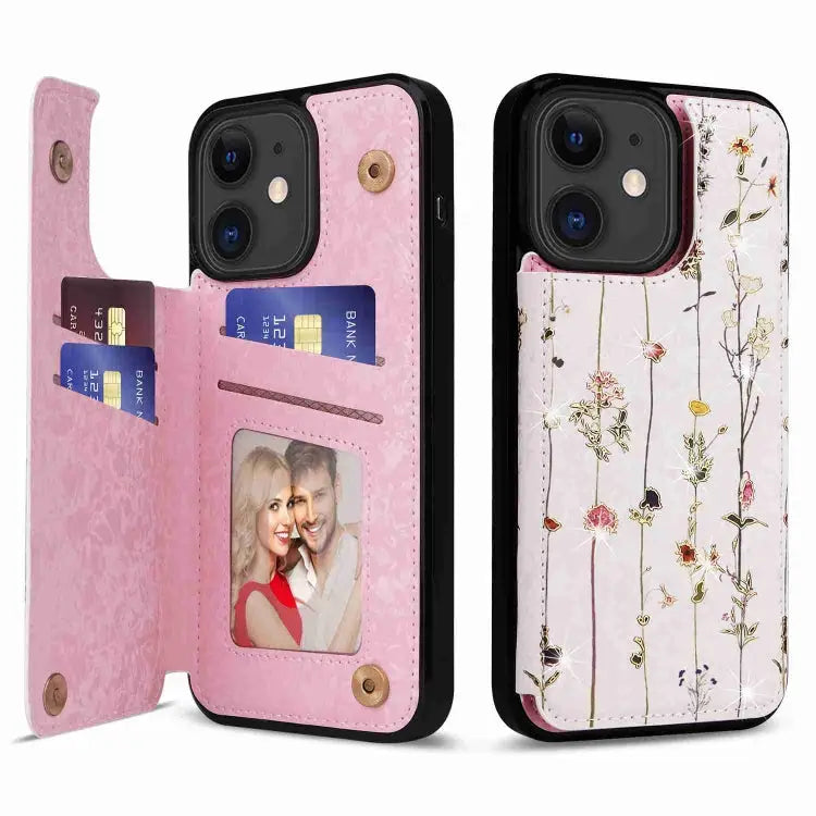 Printed Double Buckle RFID Anti-theft Phone Case For iPhone XS Max For iPhone 8 Plus / 7 Plus - For iPhone 11 / Dried