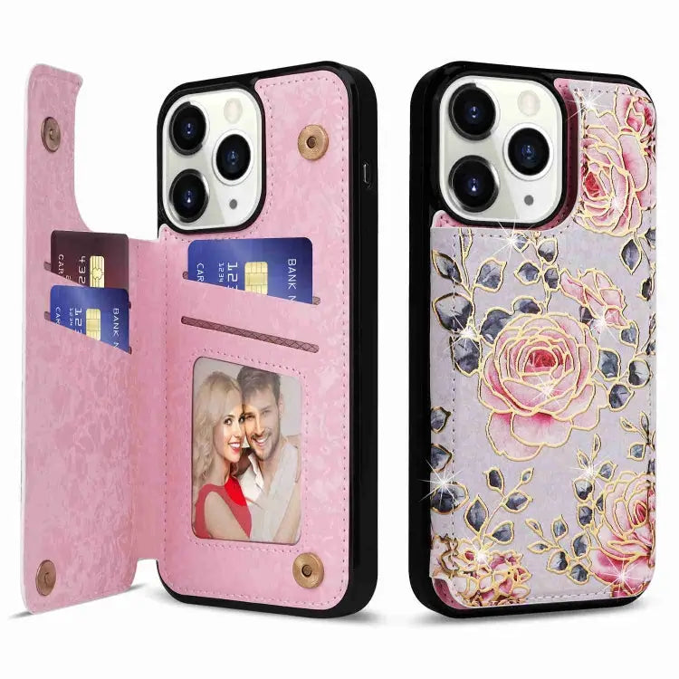 Printed Double Buckle RFID Anti-theft Phone Case For iPhone XS Max For iPhone 8 Plus / 7 Plus - For iPhone 11 Pro